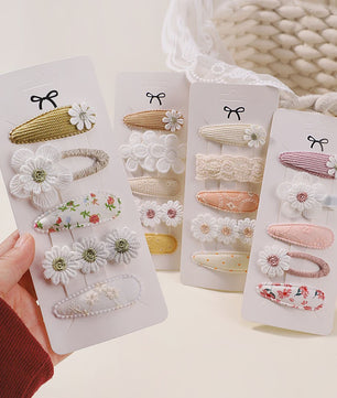 Set van 5 Schattige Baby Haarclipjes voor Meisjes met Bloemen en Leuke Designs