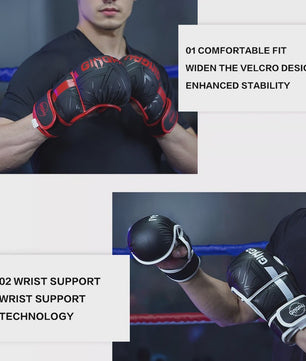 GINGPAI Professionele MMA Bokshandschoenen - Half Vinger Training voor Heren, Dames & Kinderen