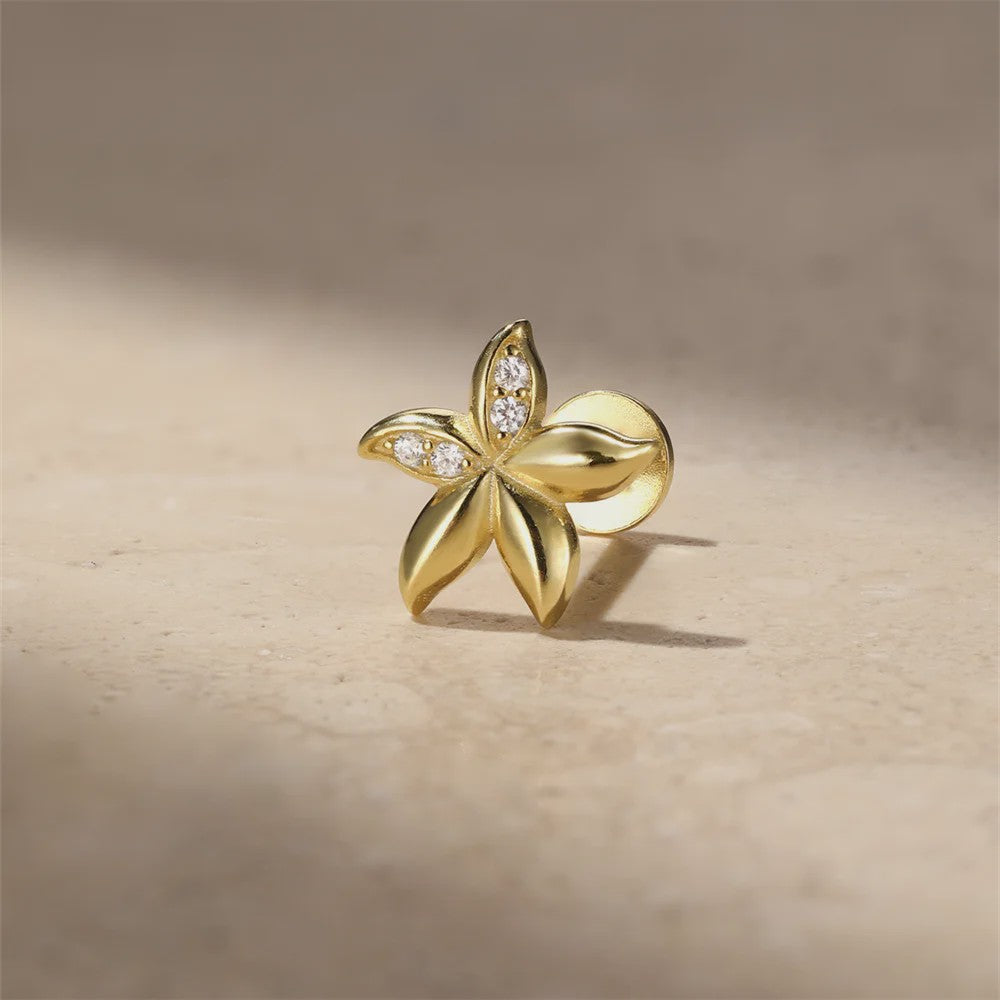 925 Sterling Zilveren Kolibrie Oorbellen Dames - 18K Goudkleurig Platte Achterkant Studs