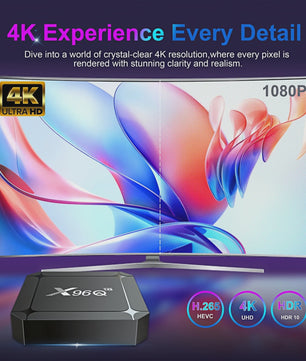 X96Q Android 14 TV Box: 4K Ultra HD Media Player met WiFi 6 & 2GB/16GB