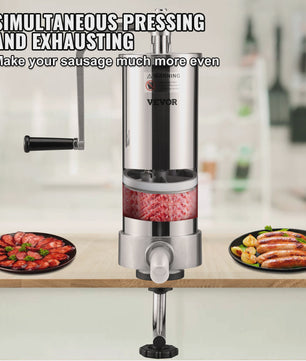 Verticale Worststopper 1.5/3L met 3 Vulbuizen - Professionele Worstmaker