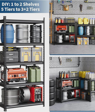 Robuust Stalen Stellingkast 3 of 5 etages - Verstelbaar voor Garage, Keuken, Werkplaats