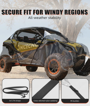 Waterdichte Heavy Duty UTV Cover voor 2-zitter Can-Am X3, Kawasaki KRX1000, Honda Talon, RZR XP1000 - 420D Materiaal