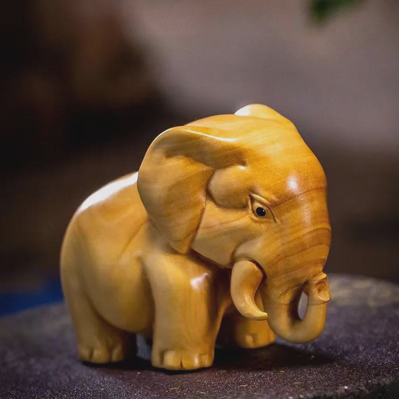 Houten Miniatuur Beeldjes: Olifant, Neushoorn & Nijlpaard - Sfeervolle Huisdecoratie