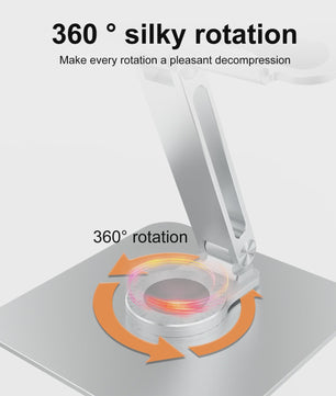 Verstelbare Aluminium Laptopstandaard met 360° Rotatie & Anti-slip Basis - Ideaal voor Laptop, Tablet & Monitor