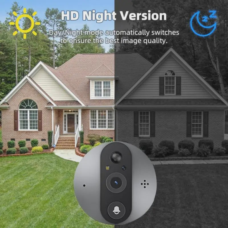 Slimme WiFi Deurcamera met 1080P HD, Nachtzicht en Bewegingsdetectie - 5000mAh Batterij