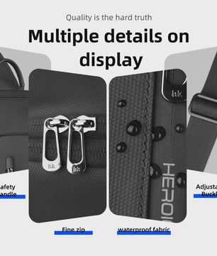 Waterdichte Heren Crossbody Tas met USB Laadpoort - Anti-diefstal Schoudertas
