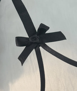 Zwarte Comfortabele 2-delige Lingerieset met Strikjes en Semi-transparant Kant