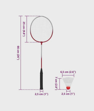 Draagbare Badminton Set met Net, 4 Rackets en Draagtas - Ideaal voor Buiten en Binnen