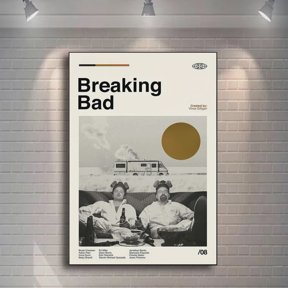 Breaking Bad Canvas Poster - Vintage Film Art Print voor Woonkamer Decoratie