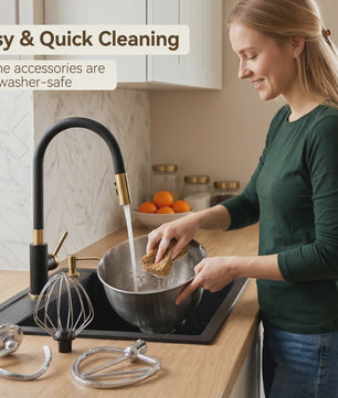 Krachtige 5.2L Keukenmachine 3-in-1: Mixen, Kneden & Kloppen voor Brood, Cake & Meer