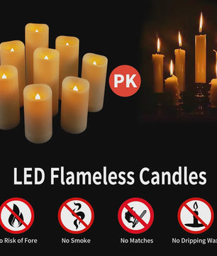 12-delige LED Kaarsen Set met Afstandsbediening - Flikkerend Vlam Effect voor Feestelijke Decoratie