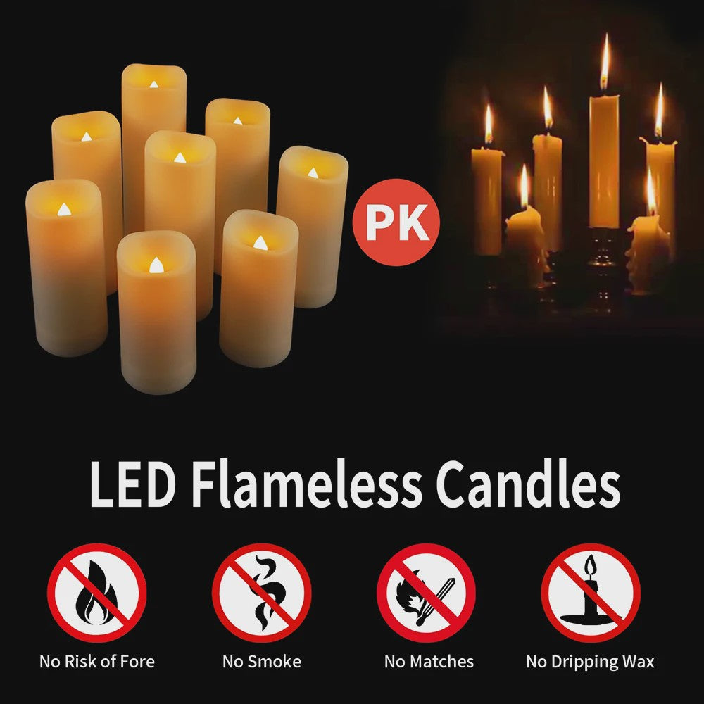 12-delige LED Kaarsen Set met Afstandsbediening - Flikkerend Vlam Effect voor Feestelijke Decoratie