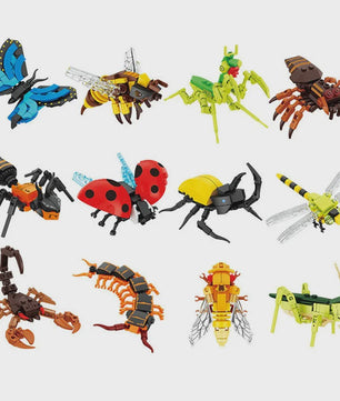 Bouwblokken Insecten Set: Vlinder, Bij, Mier, Sprinkhaan & Meer - Educatief Speelgoed voor Kinderen