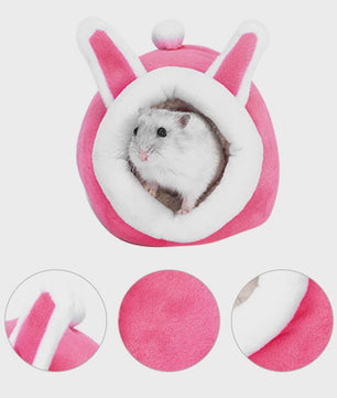 Warm Hamsterhuisje & Cavia Nestje - Zacht Pluche Bedje voor Kleine Huisdieren