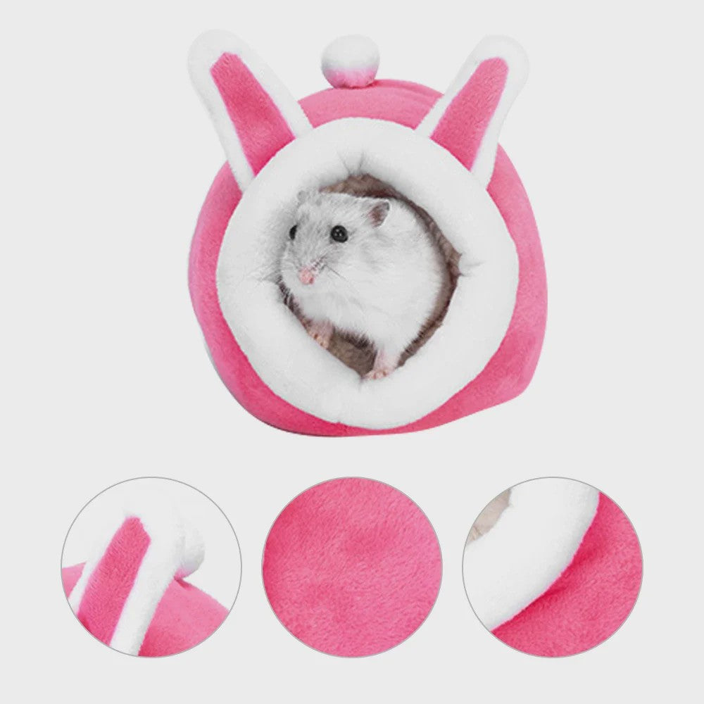 Warm Hamsterhuisje & Cavia Nestje - Zacht Pluche Bedje voor Kleine Huisdieren