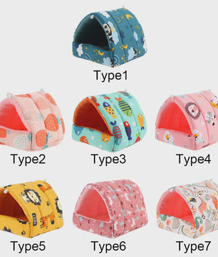 Zacht Hamsterhuisje met Schattige Dierenprints - Warm en Comfortabel Nestje