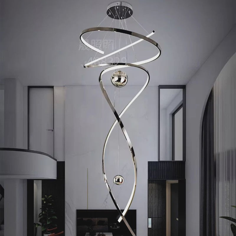 Moderne LED Plafondlamp Spiraal Design - Goudkleurig - Hanglamp voor Woonkamer & Eetkamer