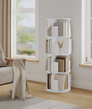 Draaibare Boekenkast 4 Niveaus - 360° Rotatie - Hoekdisplay - Woonkamer, Kantoor