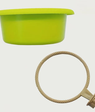 Vogelbadje met Ophangring - Groen Plastic Kom - 12cm Diameter