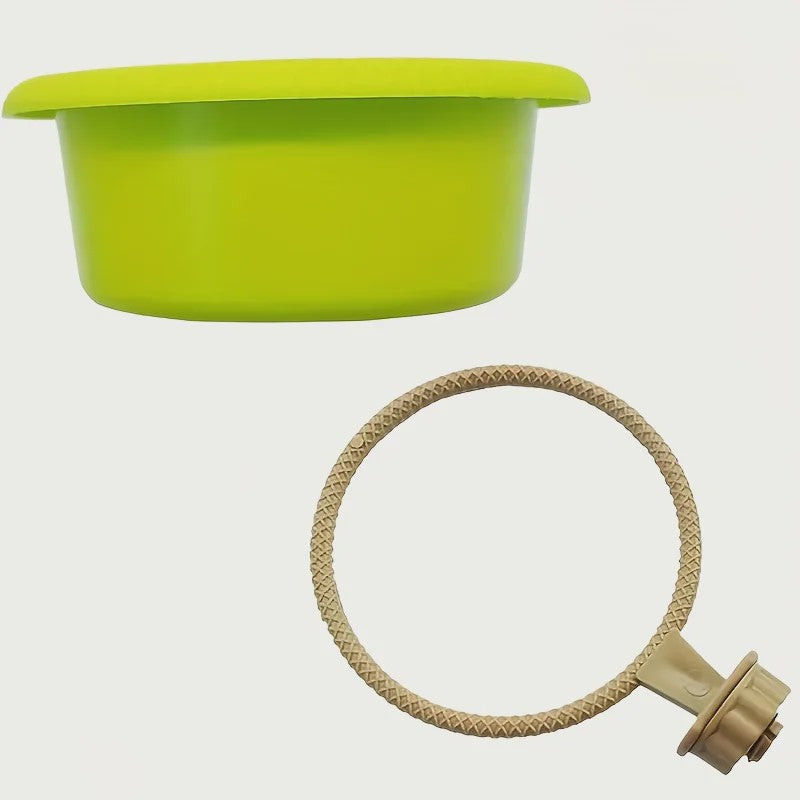 Vogelbadje met Ophangring - Groen Plastic Kom - 12cm Diameter