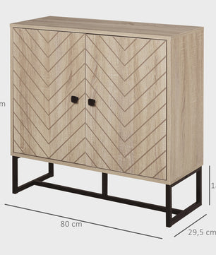 HOMCOM Buffetkast met 2 Deuren en Metalen Poten - Zwart, 80x29.5x80 cm