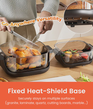 GTPLAYER Airfryer 4L met Glazen Venster - Multifunctioneel en Compact
