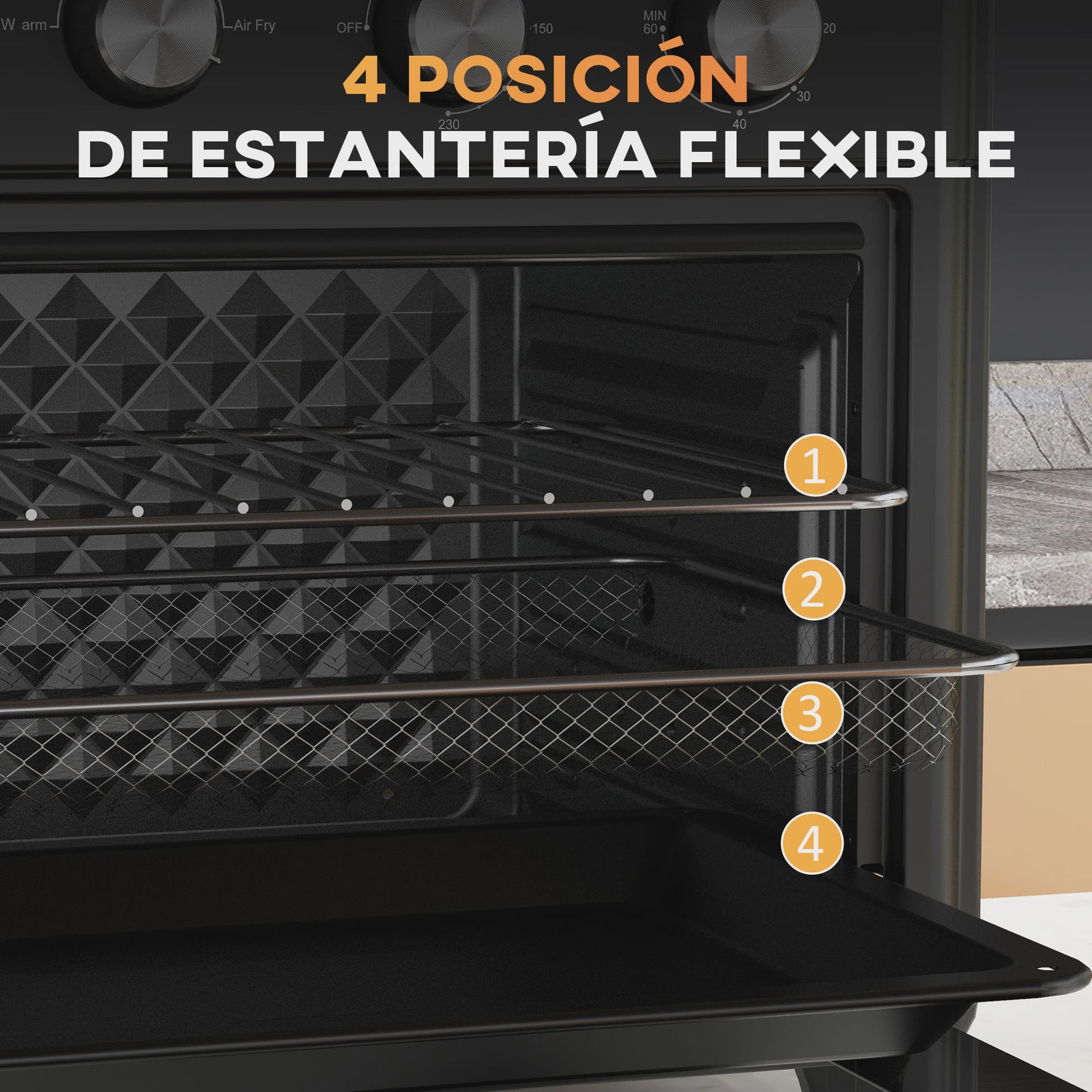 Homcom Multifunctionele Tafeloven - 30L, 1600W, Zwart
