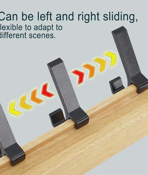 Nordic Wandkapstok met 5 Verstelbare Aluminium Haken - Hout & Metaal
