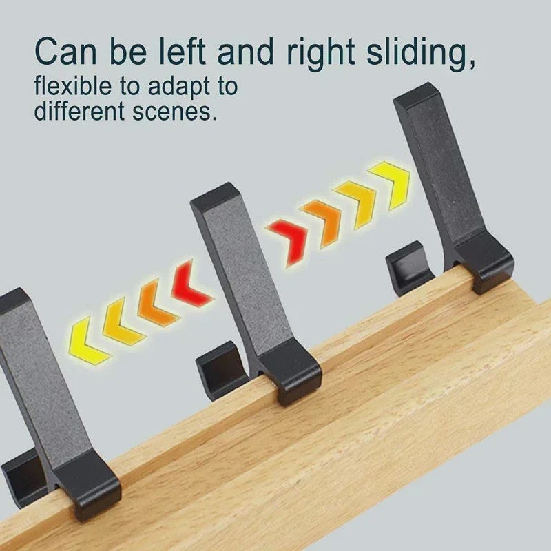 Nordic Wandkapstok met 5 Verstelbare Aluminium Haken - Hout & Metaal