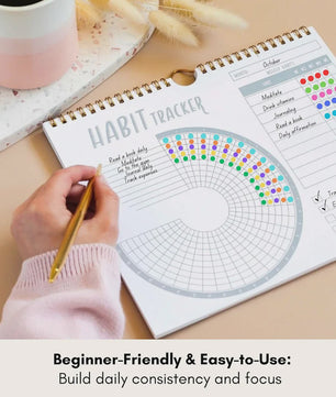 Motiverende Habit Tracker Kalender & Journal - 12 Maanden OngeДата