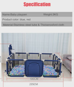 IMBABY Baby Speelpen - Veilig Buitenspeelpark met Basketbal & Ballenbad Functie