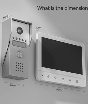 TMEZON 4-Draads Videofoon Intercom Systeem met 7" Kleurendisplay en 120° Camera