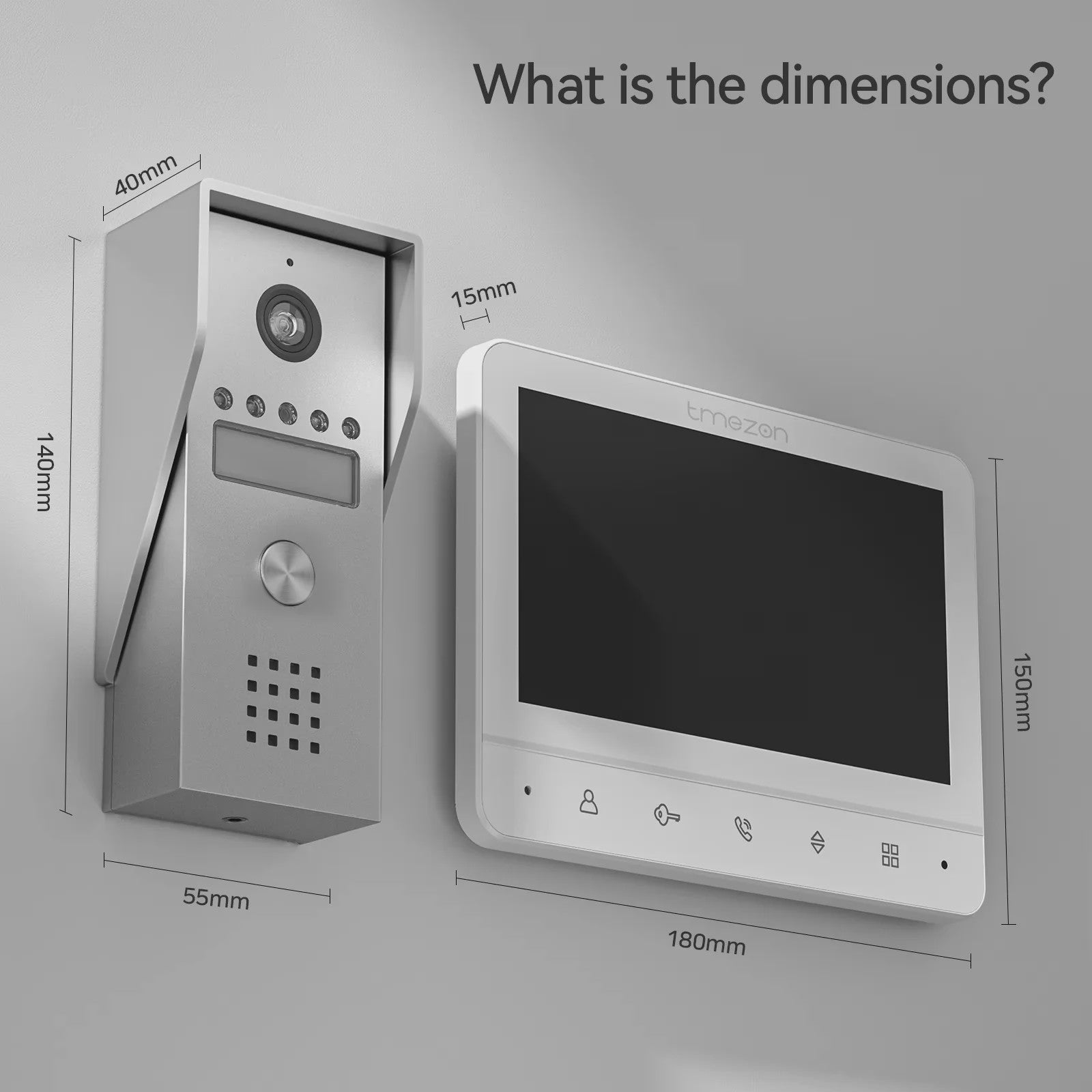 TMEZON 4-Draads Videofoon Intercom Systeem met 7" Kleurendisplay en 120° Camera