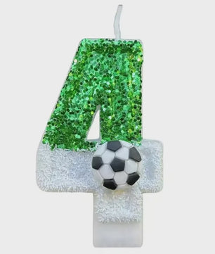 Voetbal Cijfer Kaarsen - Glitter & Graduele Kleurverandering - Verjaardag Decoratie