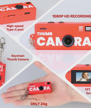 Retro Mini Digitale Camera Sleutelhanger - 1080P HD Video & Foto met Geheugenkaart Ondersteuning