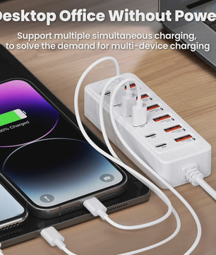 12-in-1 USB Laadstation met 6x USB-C PD en 6x USB-A | Snellader voor Desktop & Wand