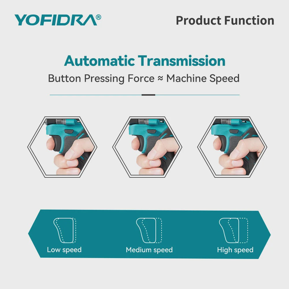 YOFIDRA Accu Klopboormachine 700Nm Brushless - Krachtige Schroefmachine & Boor