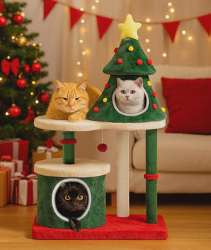Kerstboom Kattenkrabpaal: Speelparadijs met Meerdere Verdiepingen en Krabmogelijkheden