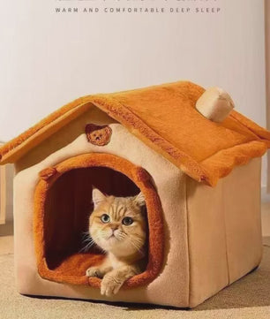Knus Hondenhuisje & Kattenhuisje - Wasbaar & Verwijderbaar - Zacht Pluche voor Alle Seizoenen