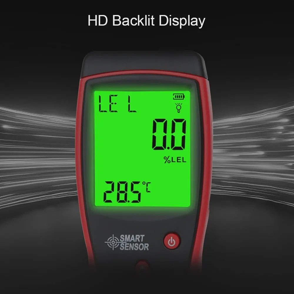 Draagbare Gaslekdetector met Geluid & Licht Alarm (0-10000 PPM)