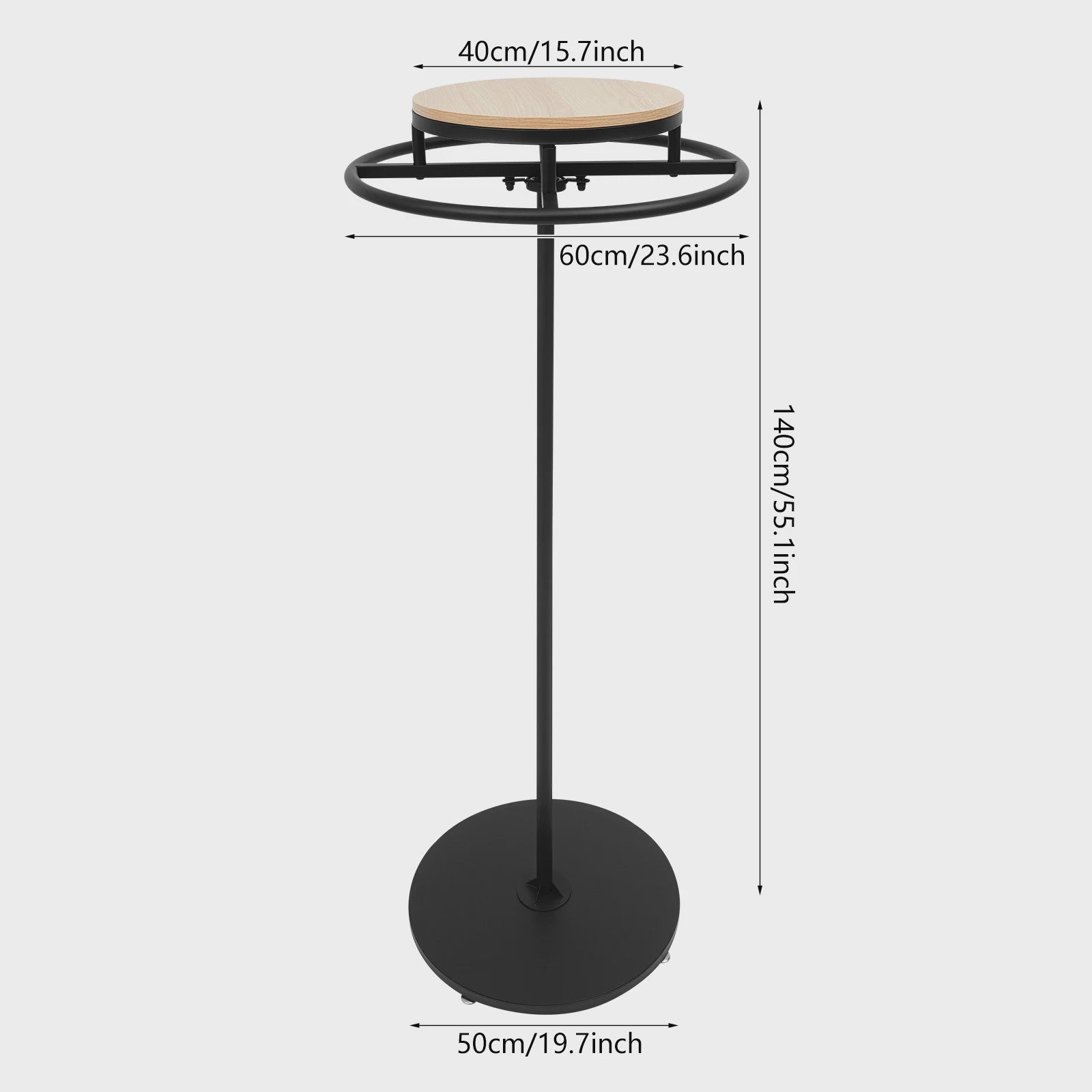 Draaibaar Kledingrek Staand - Rond Metalen Displayrek voor Winkels & Slaapkamer