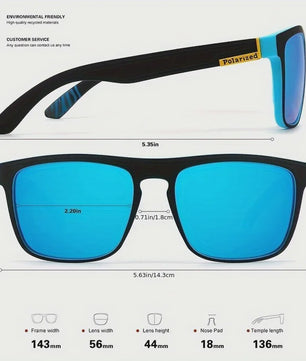 Polaroid Zonnebril Heren Dames - Vintage Vierkant Design, UV400 Bescherming, Luxe Uitstraling
