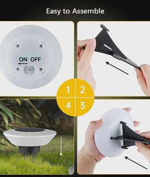 Set van 4 Solar Grondspots - Waterdichte LED Tuinverlichting voor Pad, Terras & Camping