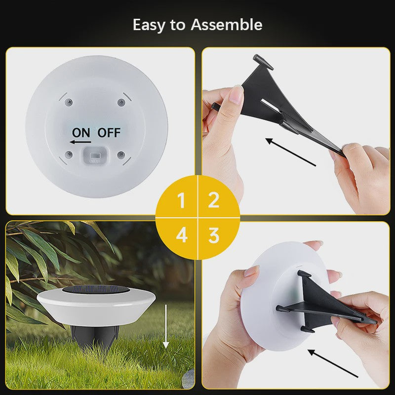Set van 4 Solar Grondspots - Waterdichte LED Tuinverlichting voor Pad, Terras & Camping