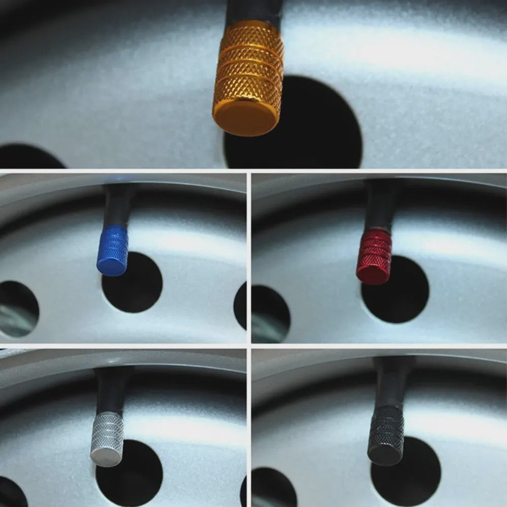 4x Aluminium Ventieldopjes Auto - Universeel & Stijlvol met Knurling Grip