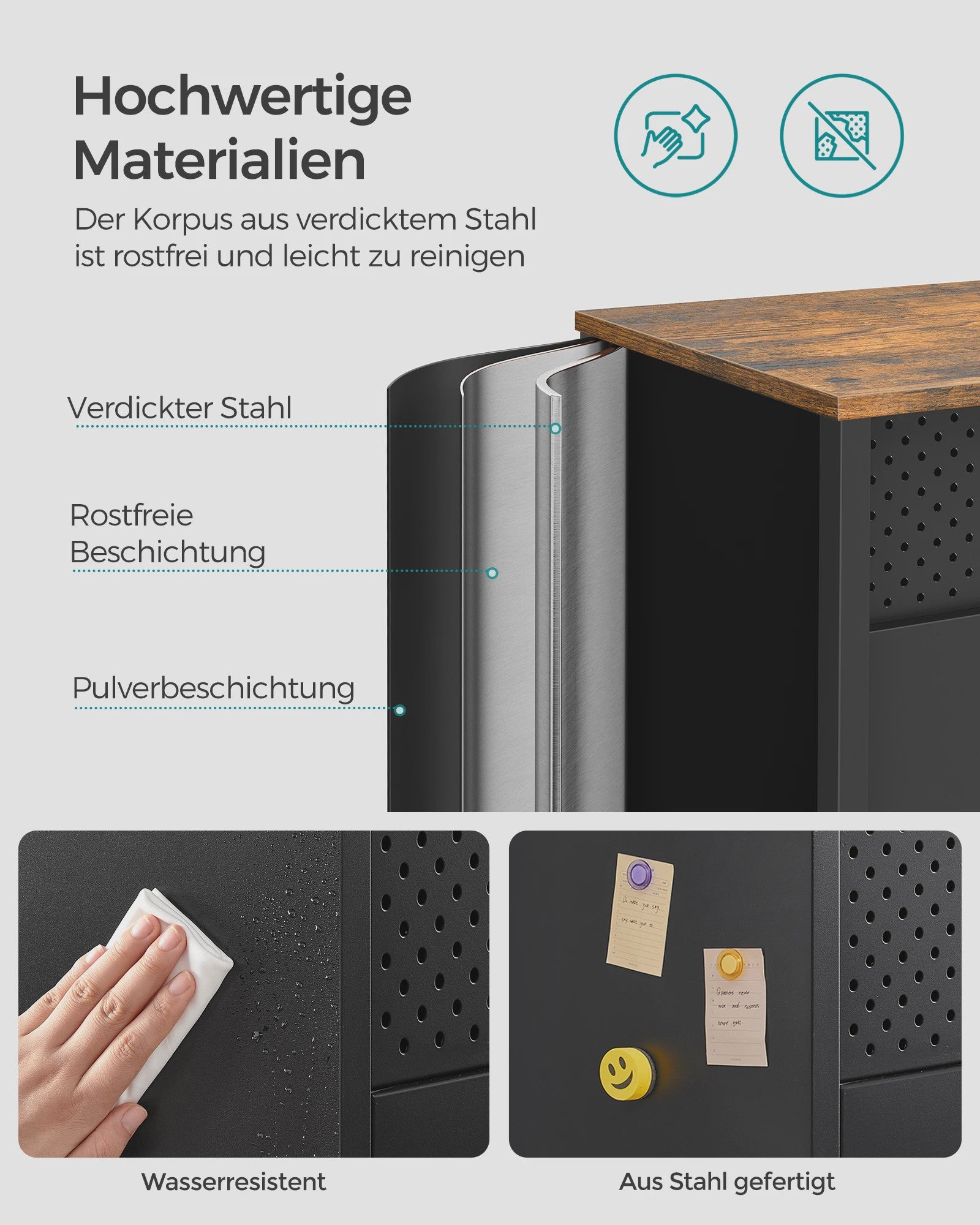Industriële Sideboard met Dubbele Deuren en Verstelbare Plank - Stijlvol Keukenkast