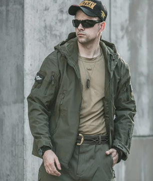 Herren Militaire Tactische Softshell Jas - Waterdicht & Winddicht met Capuchon