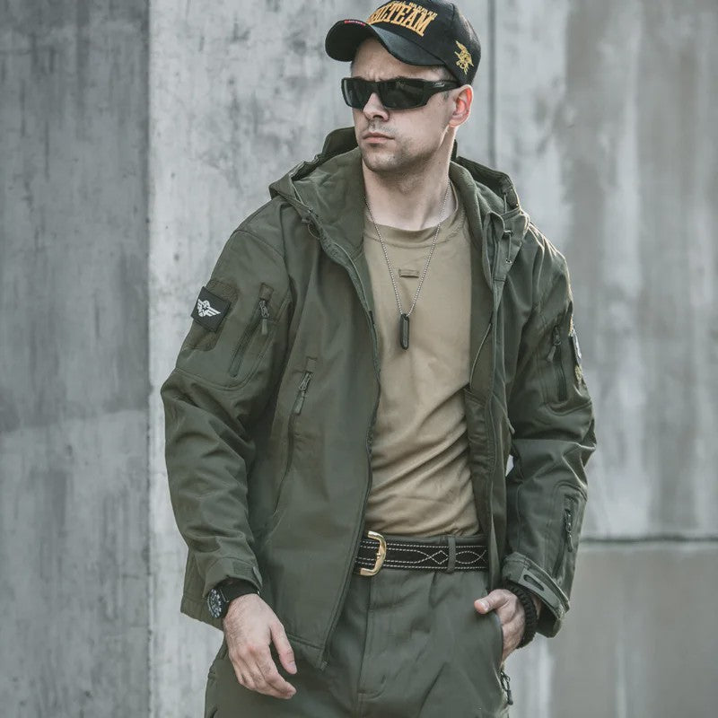 Herren Militaire Tactische Softshell Jas - Waterdicht & Winddicht met Capuchon