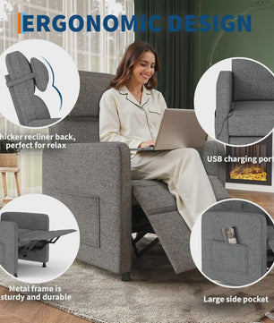Elektrische Relaxfauteuil met Massage en Verwarmingsfunctie - Comfortabel en Verstelbaar